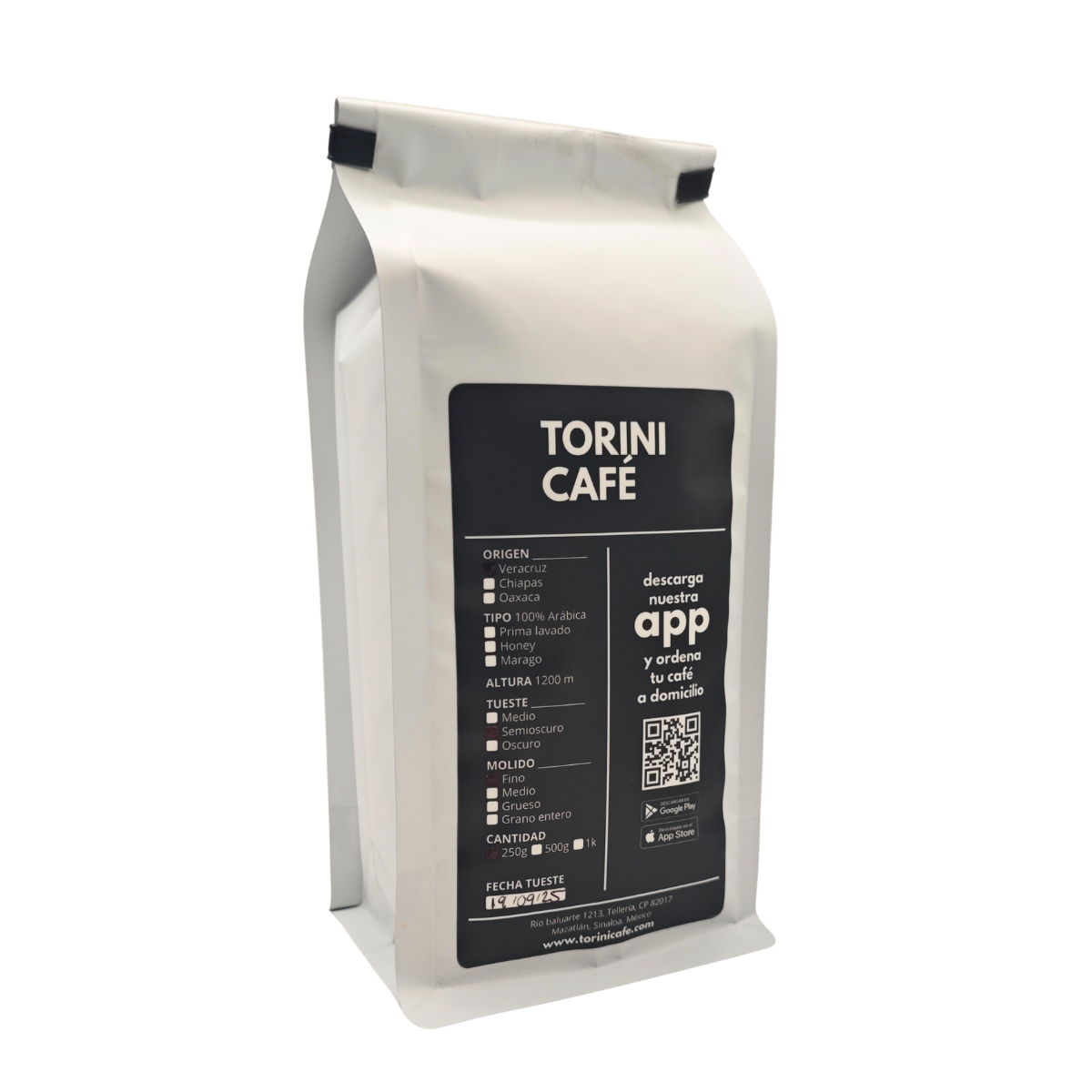 Bolsa de cafe tostado Torini